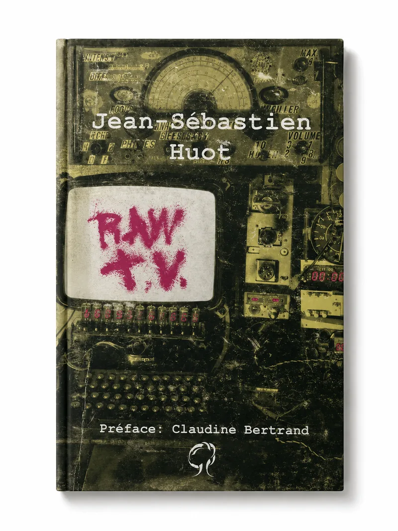 Couverture de Raw T.V. : vieux téléviseur à lampes photographié de face, le titre peint en rouge sur l’écran