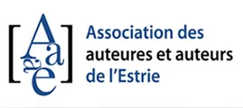 Logo de l’Association des auteures et auteurs de l’Estrie : les lettres A, a et e enlacées entre deux crochets